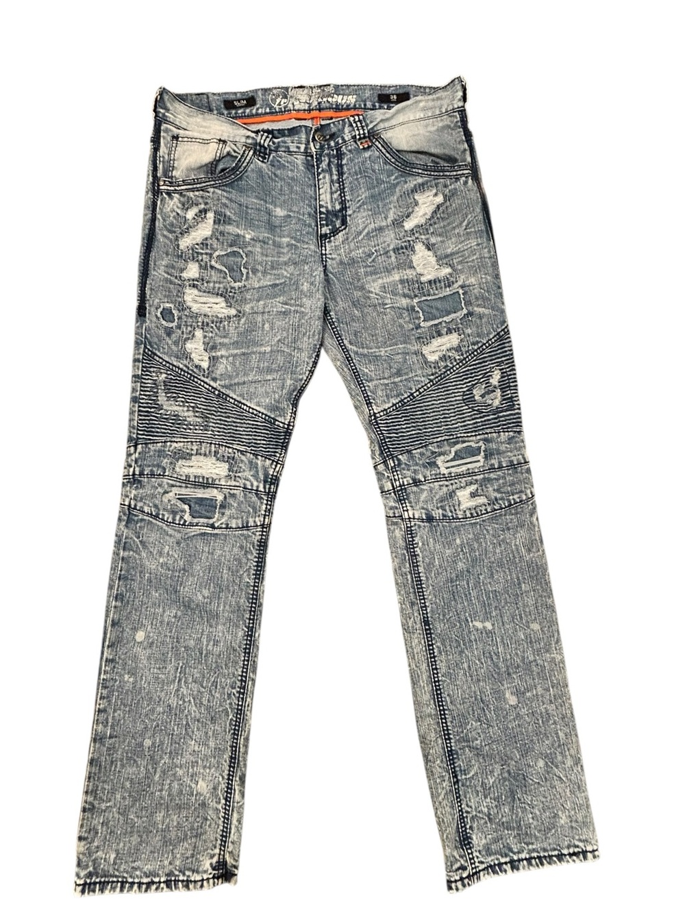 Affliction Fast & Furious "Gage" Slim Fit Moto Biker Jean Men’s 36x35 Distressed